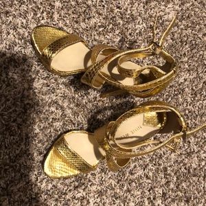 Gold Nine West sandals